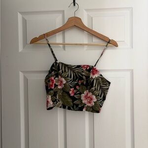 American Eagle Black Floral Crop Top & Skirt (Coord set)